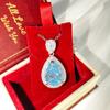 925 Sterling Silver Fashion Light Luxury Crystal Zircon Ice Flower Cut Water Drop Necklace Birthday Party Anniversary Gift