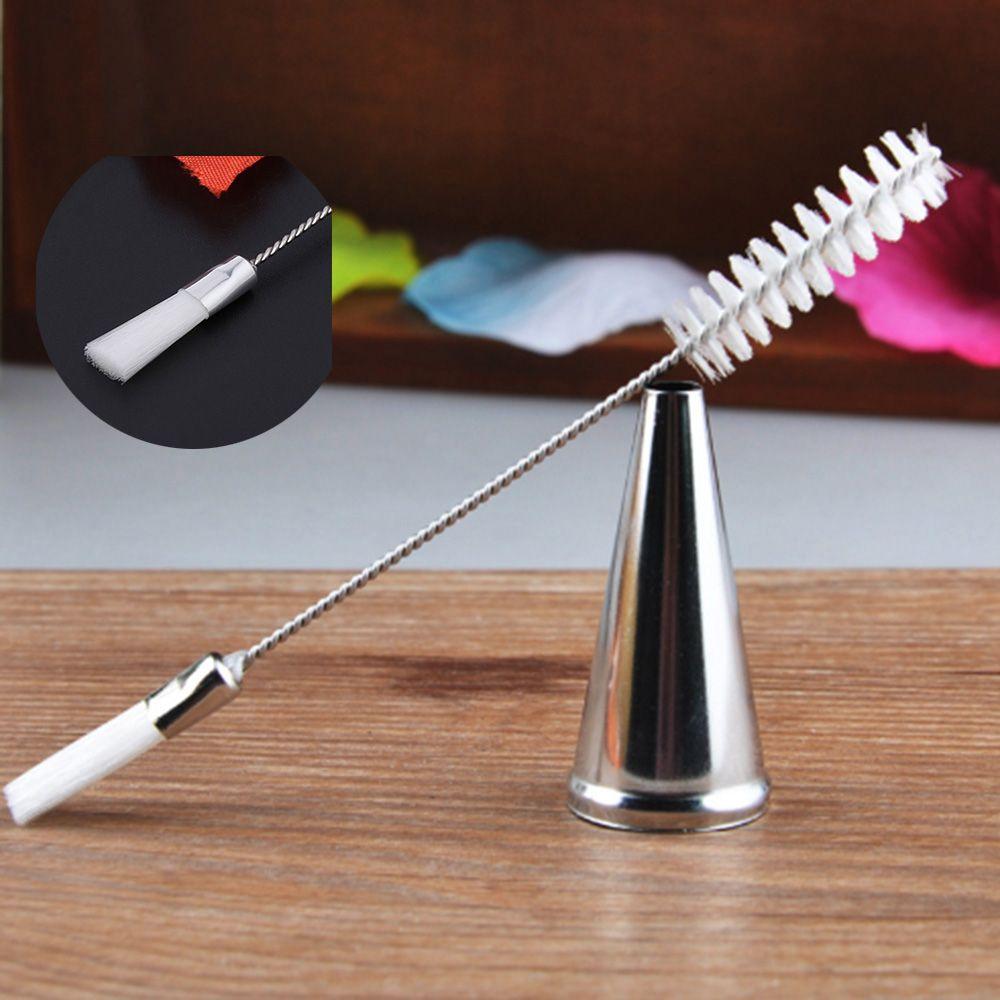 Cupcake Piping Pastry Double head Cake Decorating Tip Cleaning Brush Icing Nozzles Stainless Steel
