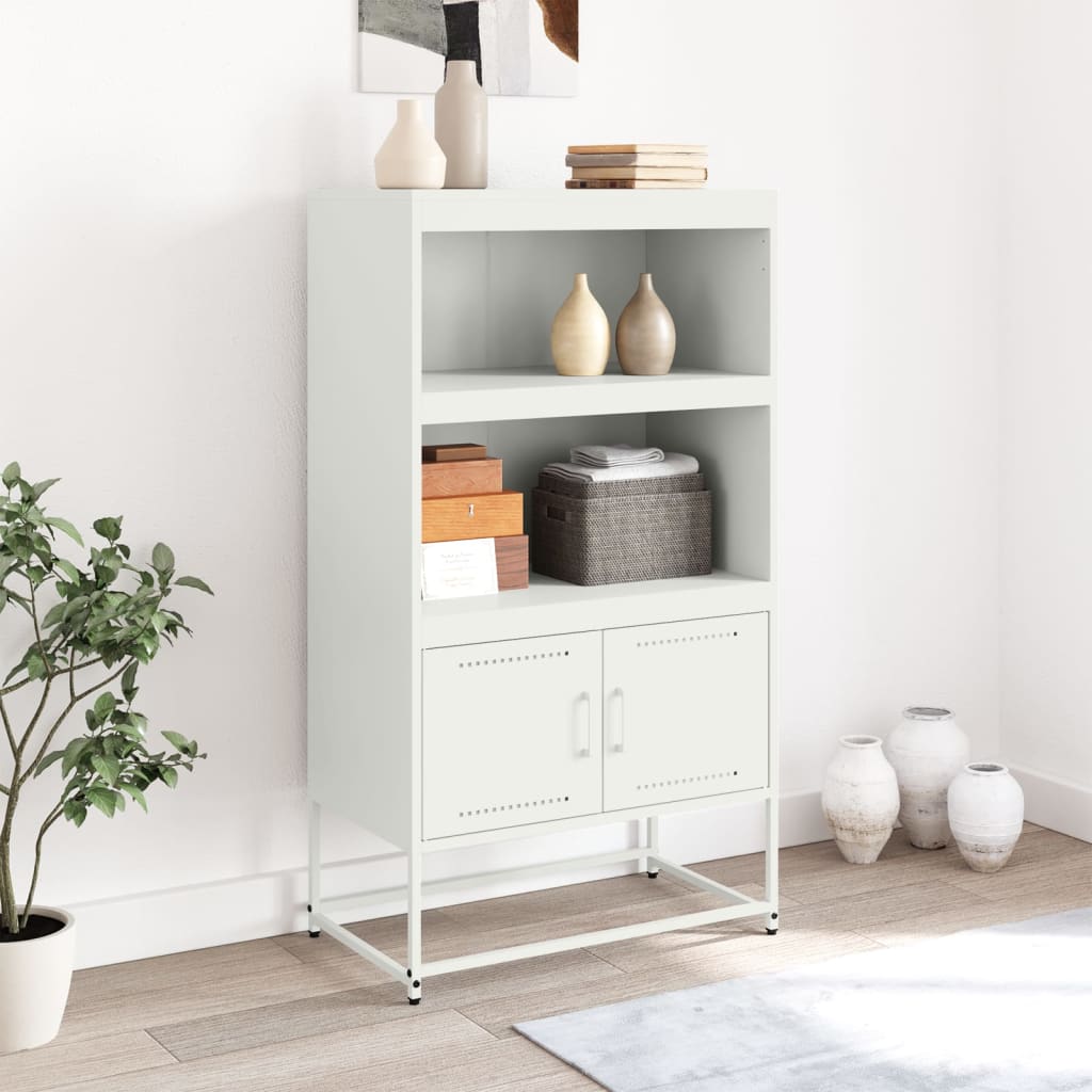 Highboard White 68.5 x 38.5 x 123.5 cm Steel