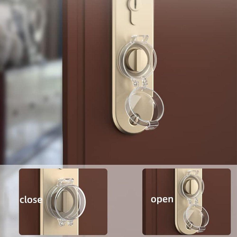 Transparent Door Deadbolt Lock Kids Protection Baby Safety Lock Cover Door Knob Cover  Home