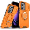 Чехол для OPPO Reno 13F 4G, 5G ELVEV Магнитный Ударопрочный Жесткий ПК + Мягкий ТПУ с Вращающимся Кольцом-Подставкой Чехол для Телефона