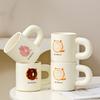 Керамическая кружка утолщенная чашка для питья с ручкой милая кофейная чашка индивидуальность