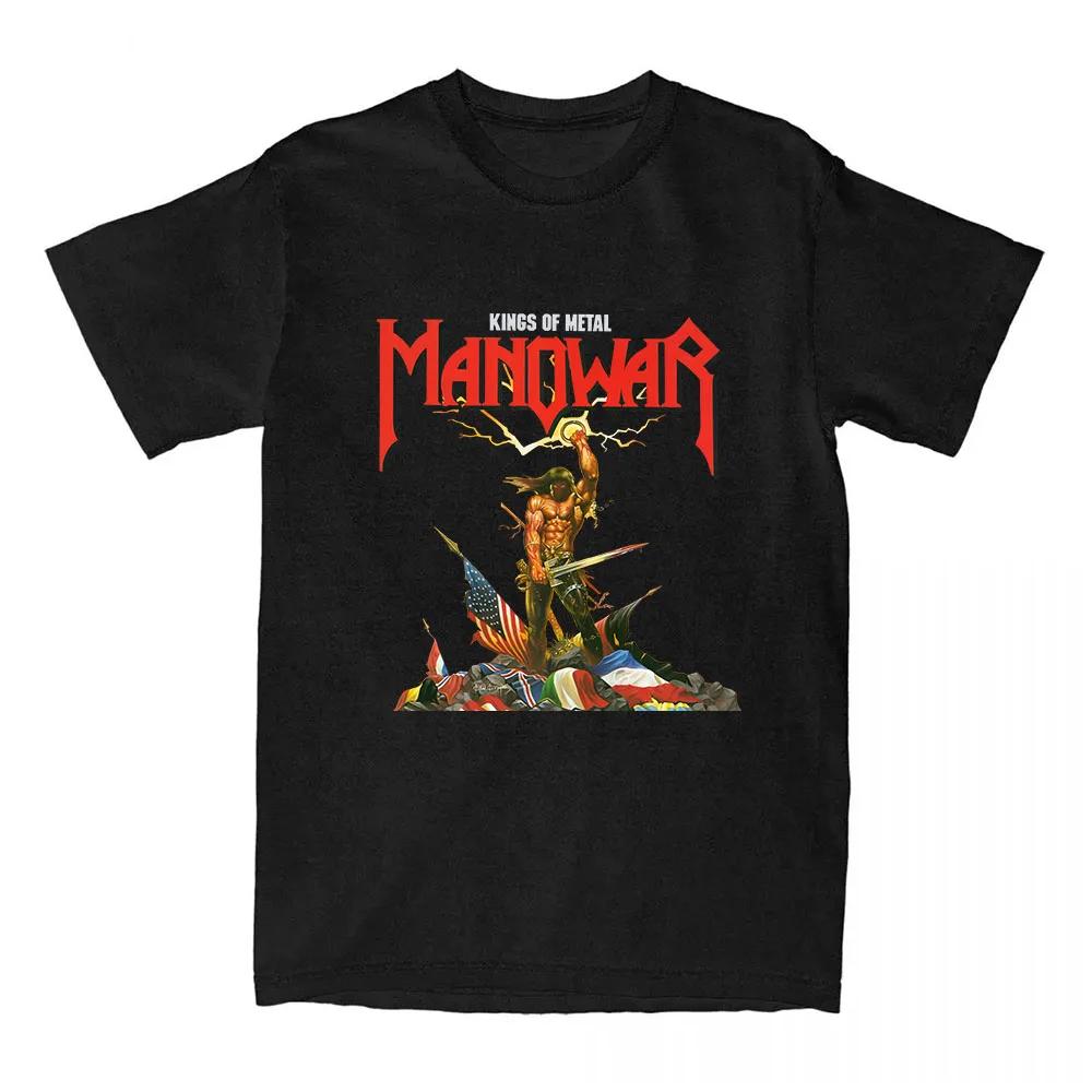 Manowar Футболки с принтом хип-хоп группы Тур The Blood Our Enemies 2025 Футболки с коротким рукавом Женская футболка Женская одежда Графическая футболка