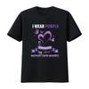 Женская футболка I Wear Purple In Memory Of My Aunt Pancreatic Cancer Ribbon Черная 2XL винтажная стираная с принтом