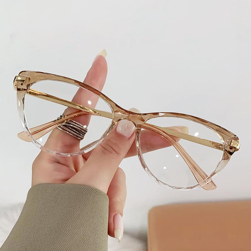 Fashion Cat Eye Glasses Anti-Blue Light Glasses Women Men Oversized Optical Eye Protection Ultra Light Eyeglasses UV400