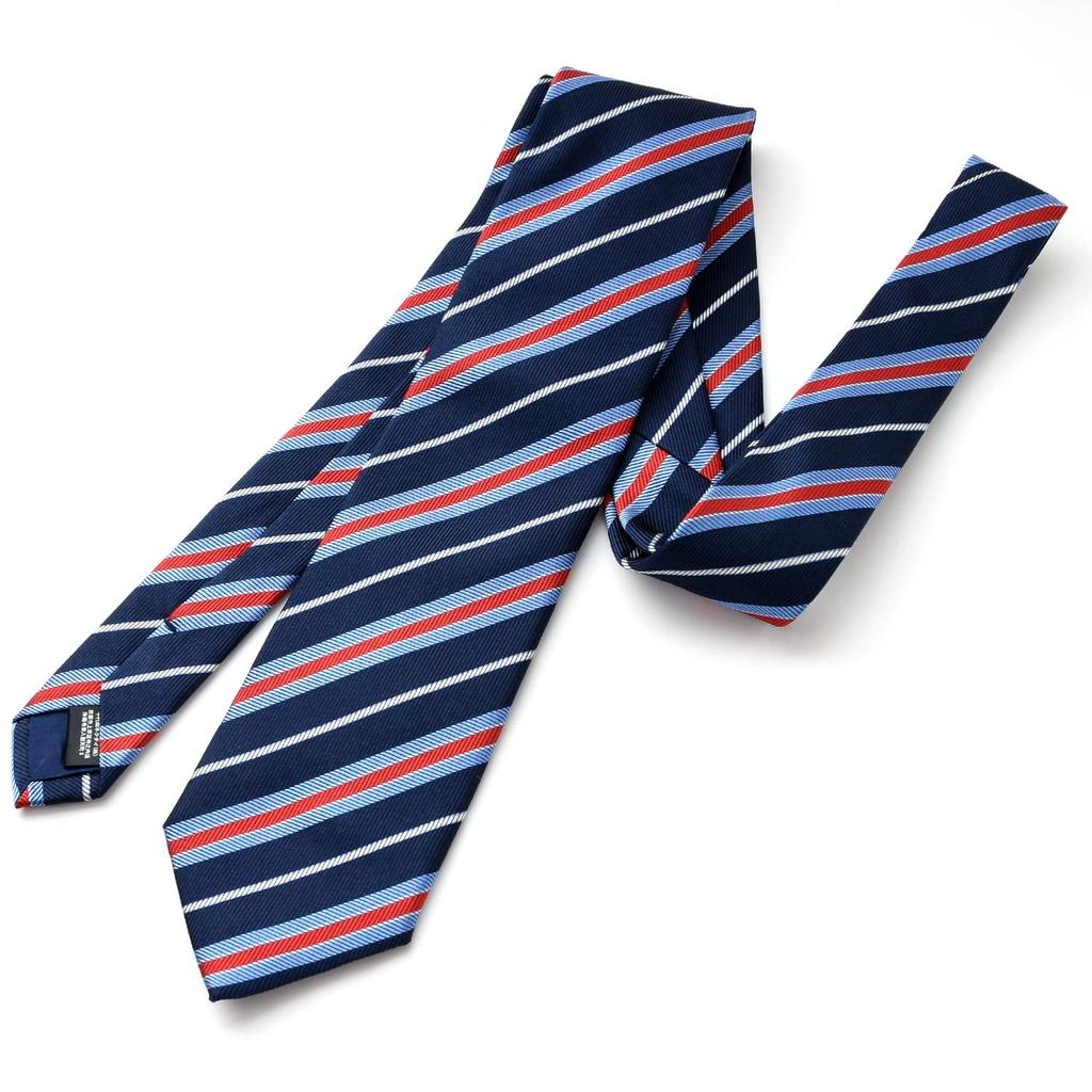 Галстук MICHIKO LONDON Brand Made in Italian Silk Jacquard Regimental Regular Size [MICHIKO LONDON], Япония, Ткань, Плетение, Полоска, Бизнес, (ВМС США)