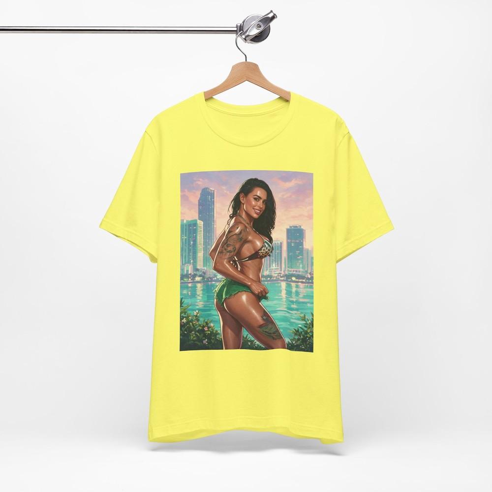 Eva Angelina Bikini Pinup T-Shirt | GTA 6 Graphic Streetwear Print Tee
