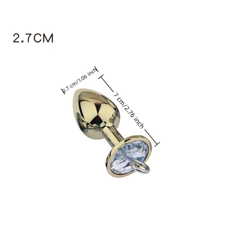 Rose Gold Heart Shape Crystal Metal Anal Beads Butt Plug Prostate Massager Stimulator Adult Gay Products Sex Toy For Female Male