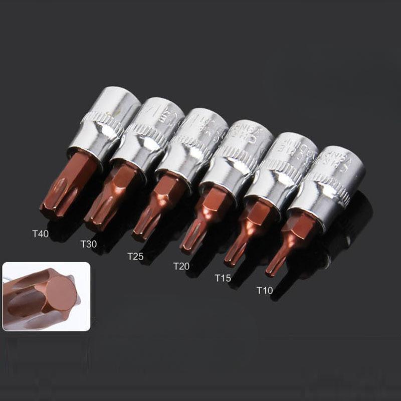 6pcs 1/4 Inch S2 Drive Hex Bit Sockets Set H3 H4 H5 H6 H7 H8 Metric Screwdriver Bit Sockets Hand Tools Socket Joint Hexagonal
