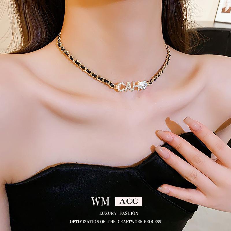 14K Gold Electroplated Camellia Initial Necklace - Elegant, Versatile Clavicle Chain for Women