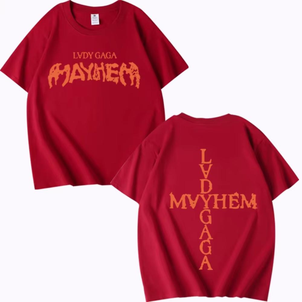Футболка Lady Gaga Mayhem Новый Альбом Мужская Женская Оверсайз Хлопок Крутая Горячая Распродажа Короткий Рукав Летний Принт Унисекс Большие Размеры Топы