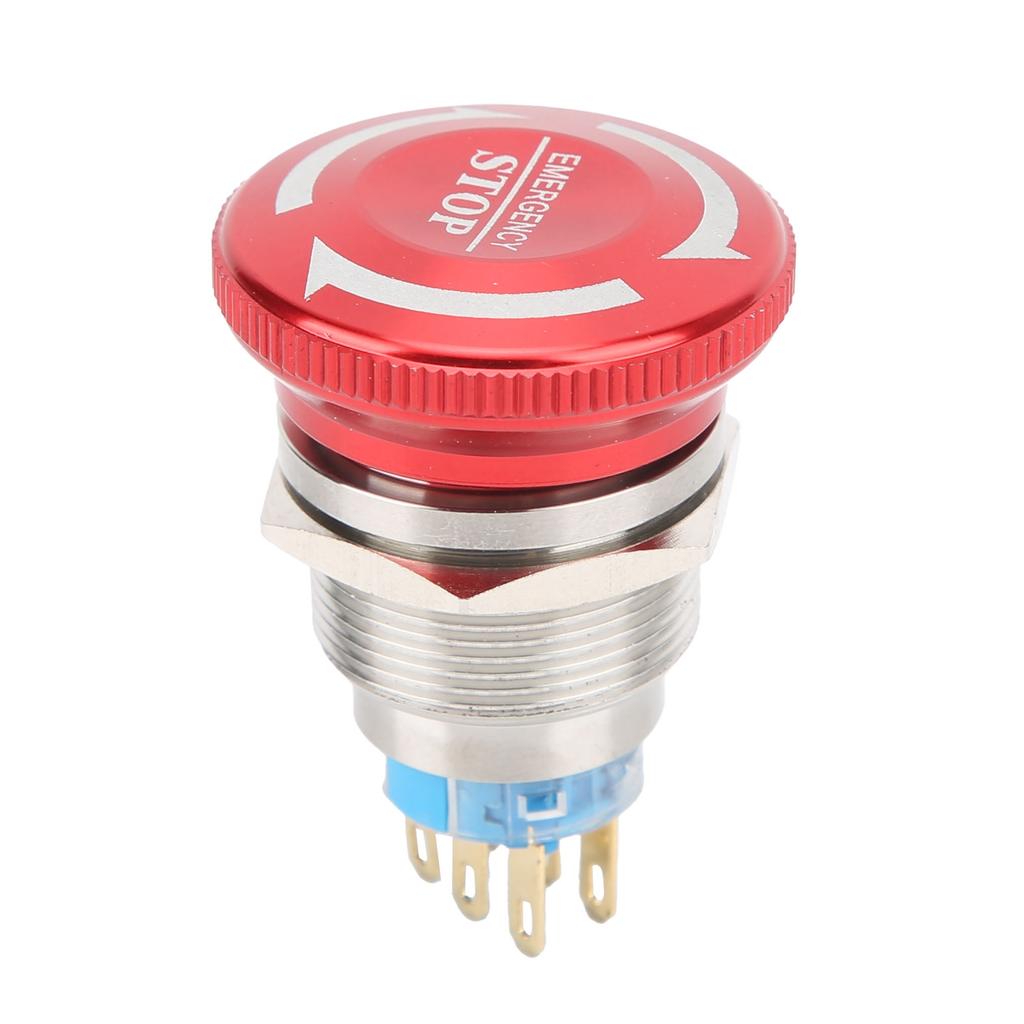 22mm Waterproof Emergency Stop Push Button Switch SelfLock Mushroom Head Button Switch(6 Pin )