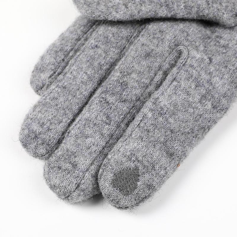 Warm Gloves Women's Wool Driving Cold-proof Piled Thickened Outdoor Windproof Riding Winter Gloves
