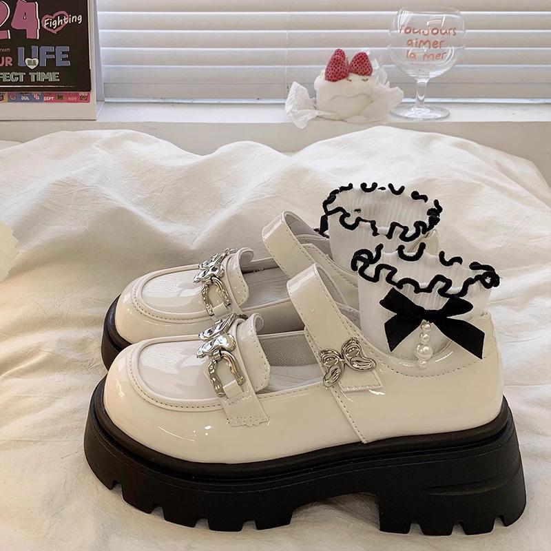 Туфли принцессы из черной кожи для девочек - Коллекция Весна/Осень 2025, Мягкая подошва, Модные и стильные для больших и маленьких детей