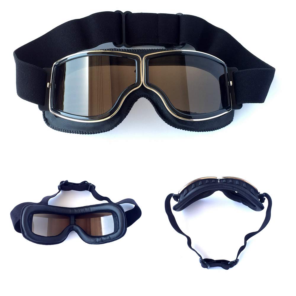 HONCENMAX Винтажные очки, Защита от запотевания и УФ-лучей, Мотоциклетные очки, Линзы из поликарбоната, Многоцелевое использование, Защитные очки,