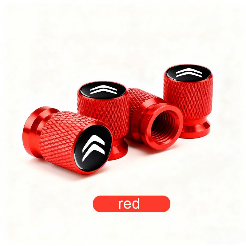 NRWH5 4pcs car tire valve caps, knurled design, aluminum tire air valve caps For Citroen C2 C3 C4 DS5 DS7 Xsara Berlingo Saxo Picasso