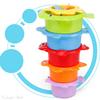 Kids Funny Cup Baby Bath Toys Stacking Tower Counting Mugs