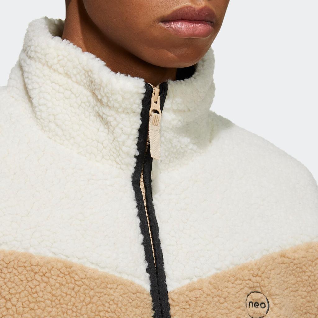 Adidas Neo Logo Print Лоскутная флисовая куртка с воротником-стойкой Верхняя одежда унисекс Многоцветная HY9650