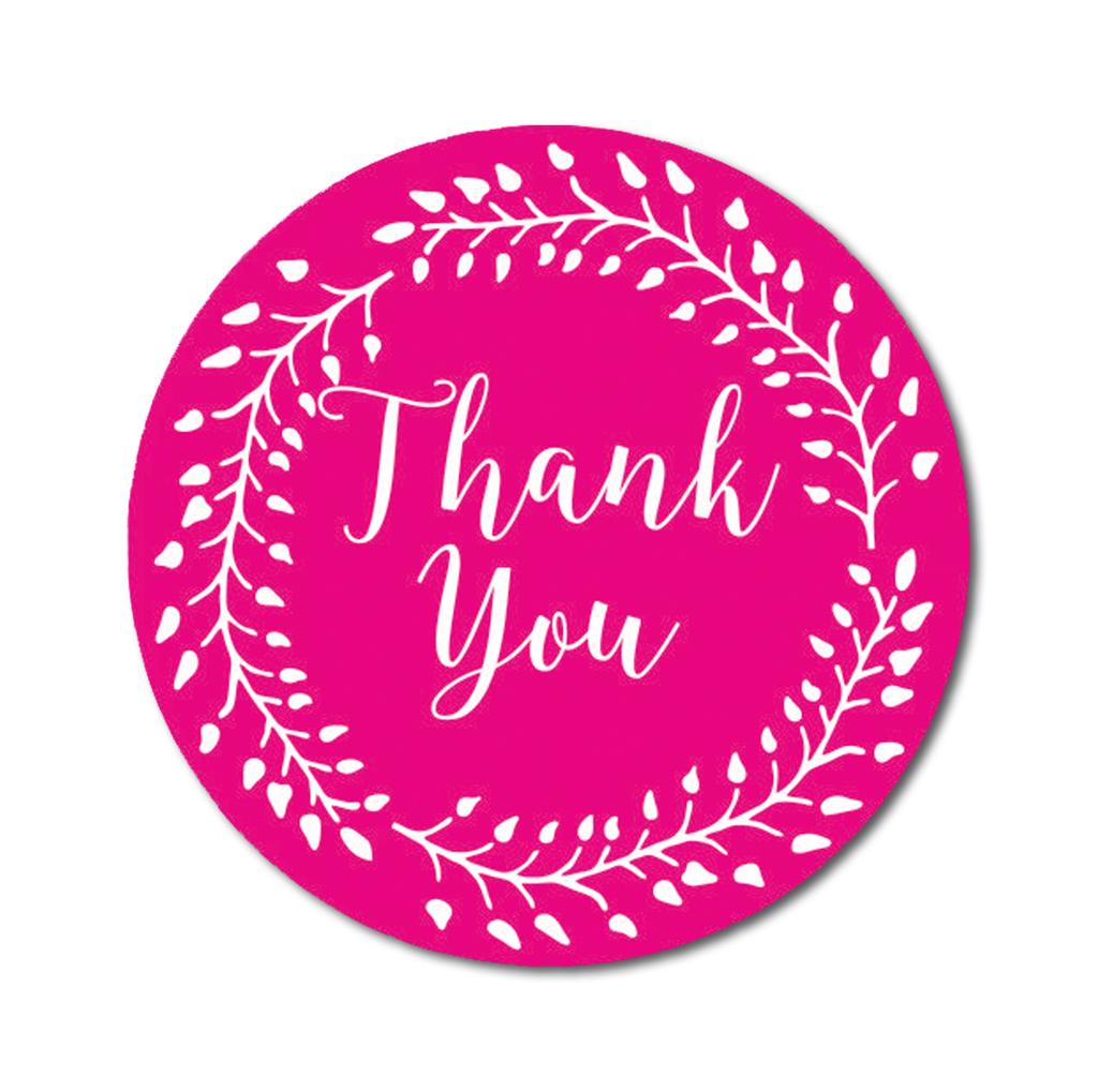 Darling Souvenir Round 1.6 Inches Black Vines Border Thank You Stickers Non Customized Gift-45
