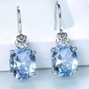 Gica Gema Новые ювелирные изделия из стерлингового серебра S925, небесно-голубые квадратные персонализированные классические серьги-гвоздики для женщин, изысканные ювелирные изделия высокого качества, подарок на День святого Валентина