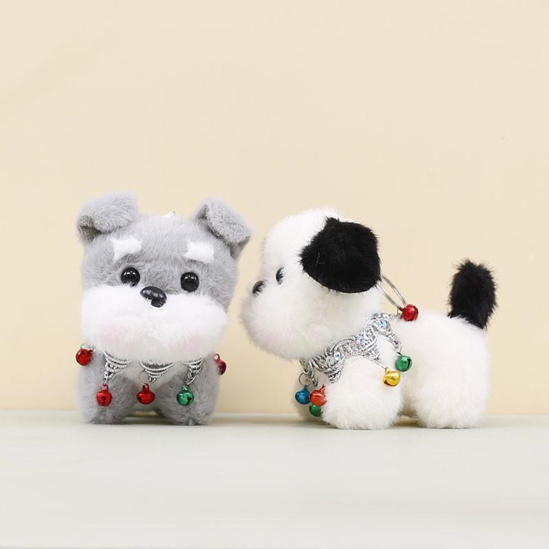 Pendant Plush Dog Keychain With Small Bell Necklace Design Suitable Gift For