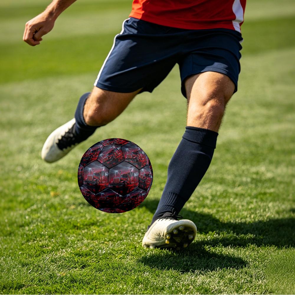 1pc Thunder Truck Ride Theme Soccer Ball Football, Size 5, Lightweight PVC, Outdoor Training Soccer Ball,Gift c65124
