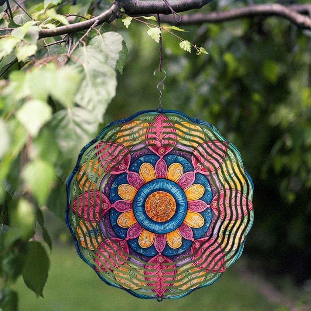 Metal Mandala Wind Spinner Outdoor Garden Decor for Christmas Easter Thanksgiving Holiday Gift No Power Needed Easy To Hang Indoor Outdoor