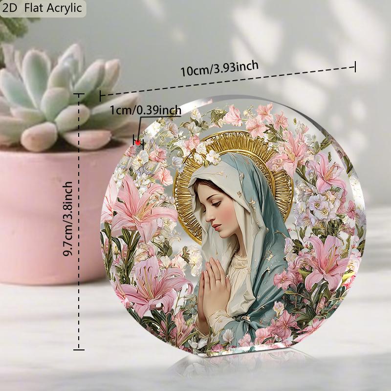 1pc Virgin Mary & Nativity Ornament - Religious Statue, Praying Hands Icon for Christmas, Holy Night Home/ Office/ Church Decor, Centerpiece Gift 