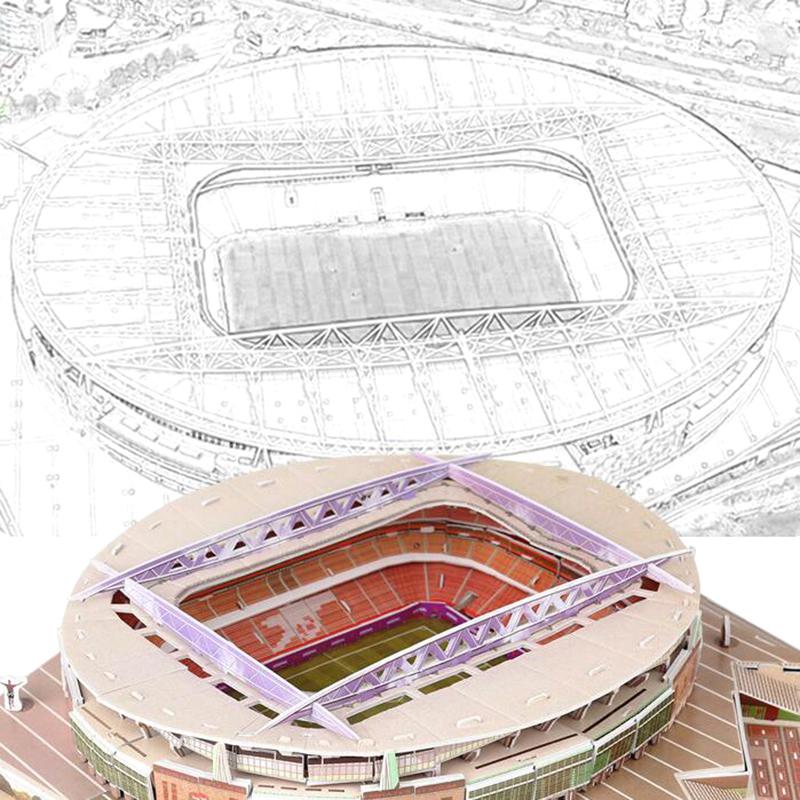 1 шт. Игрушки для фанатов на день рождения, подарки, миниатюрное футбольное поле, 3D-головоломка для самостоятельного изготовления, всемирно известные модели стадионов, футбольная игра, периферийные игрушки