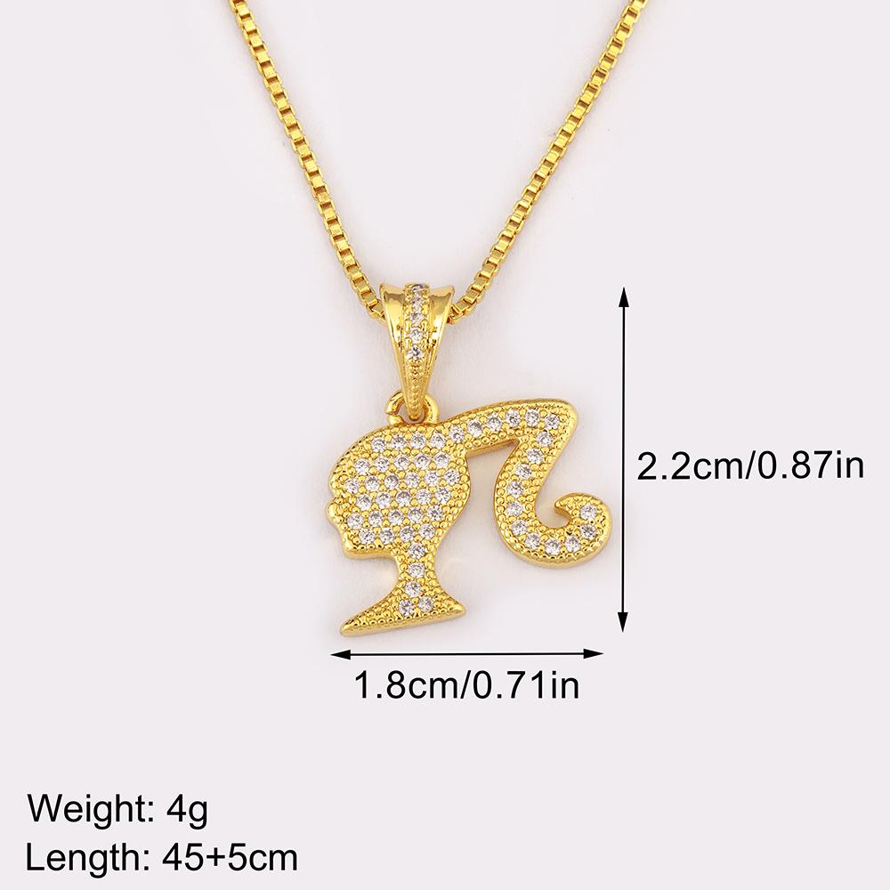 Nidin New Creative Design Girl Shape Pave Shiny Crystal Zircon Pendant Necklace For Female Punk Style Choker Neck Jewelry Gifts