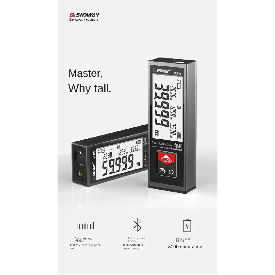 SNDWAY mini electronic ruler SW-BT60 high-precision Bluetooth laser rangefinder infrared measuring ruler APP BT