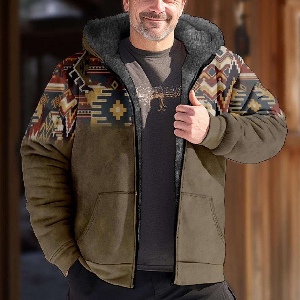 Мужской индивидуальный повседневный свитер на молнии с длинным рукавом и принтом, толстый хлопковый костюм, зимний костюм