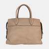 [Pre-Owned] Esplanade Beige Calfskin Crosshatch Tote Shoulder Crossbody Bag Gold Hardware Detachable Strap - Good #1BX7O0