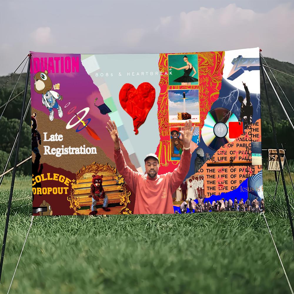 Singer Kanye West Graduation flag College Bedroom Living Room Home Dorm Decor Funny Tapestry Garage Bar Wall Club Banner