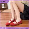 2025 Summer New Small Round Head Casual Style Flat Shoes Women Wear Versatile Light Mouth Single Shoes One Word with Work Shoes