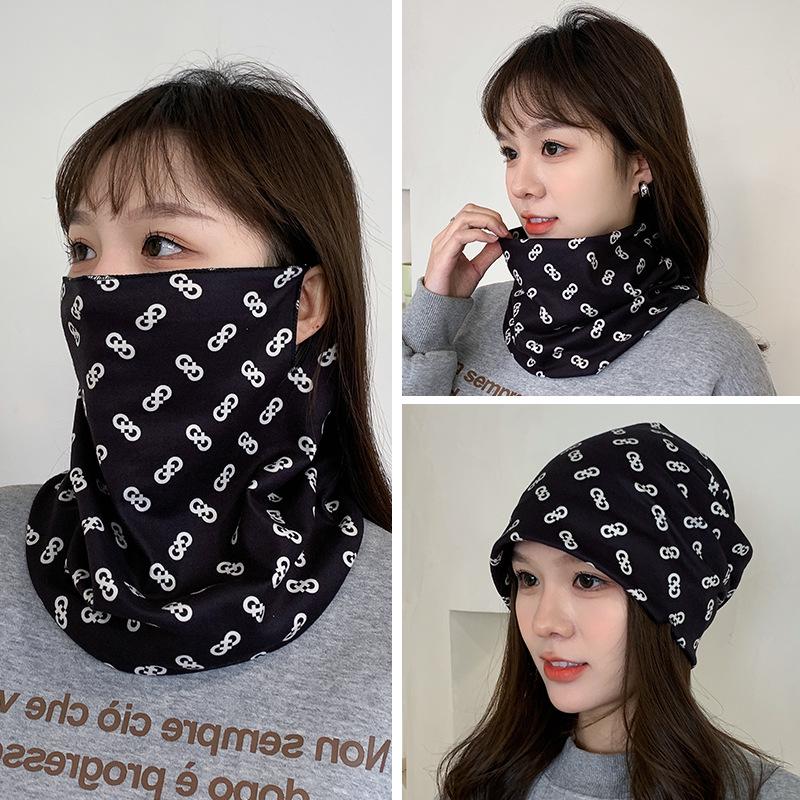 Women's Autumn & Winter Plush Face Mask Neck Protector: Windproof, Warm, and Versatile Scarf Set for Outdoor Cycling