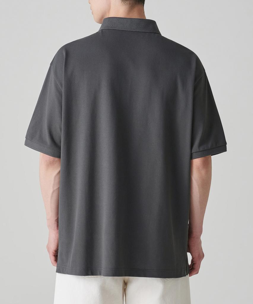 MUSINSA STANDARD [Cooltandard] Relaxed Fit Pique Polo Shirt [Gunmetal]