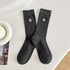 Dui Dui Socks Women's Spring Five-pointed Star Embroidered Mid-calf Socks Pull A Long Calf Sock