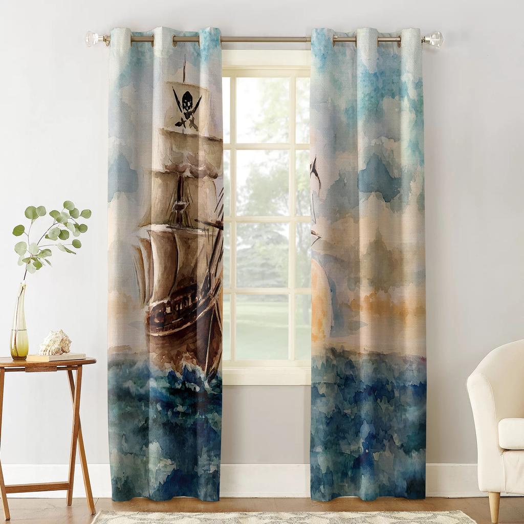 Пиратский корабль, оконные шторы для гостиной, декоративные предметы, товары для дома для гостиной