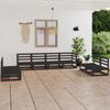 Day and Night - Day and Night Garden Furniture Set 8 Pieces Black Solid Pine Wood