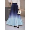 Женские юбки градиентного цвета, повседневные, свободные, длинные, с бретельками через шею, плиссированные юбки
