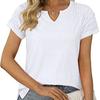 Women's V-Neck Shoulder Sleeve T-Shirts Short Sleeve Top Women's