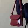 Flap Crossbody Bag Retro Shoulder Bag for Women Solid Color Underarm Bag Red Crossbody Bags Lady Handbag