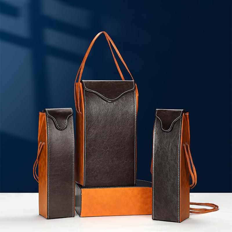 1 шт. сумка для упаковки красного вина, переносная кожаная подарочная сумка с одной/двумя ручками, упаковочные коробки для бутылок шампанского, сумка