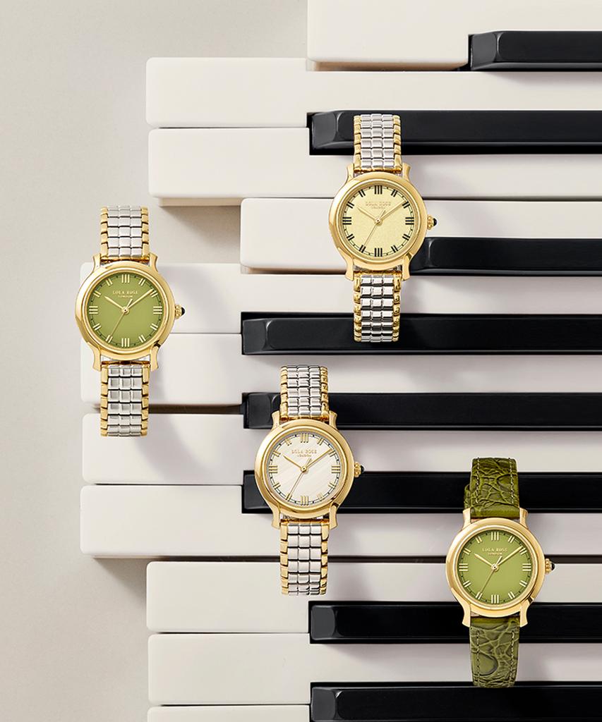 Lollalojeu Waltz Sandblasted Enamel Women'S Gold Fashion Watch
