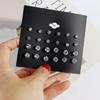 Wedding Fashion Rhinestone Crystal 12 Pair/Set Metal Jewelry Stud Earrings Accessories Earring Sets