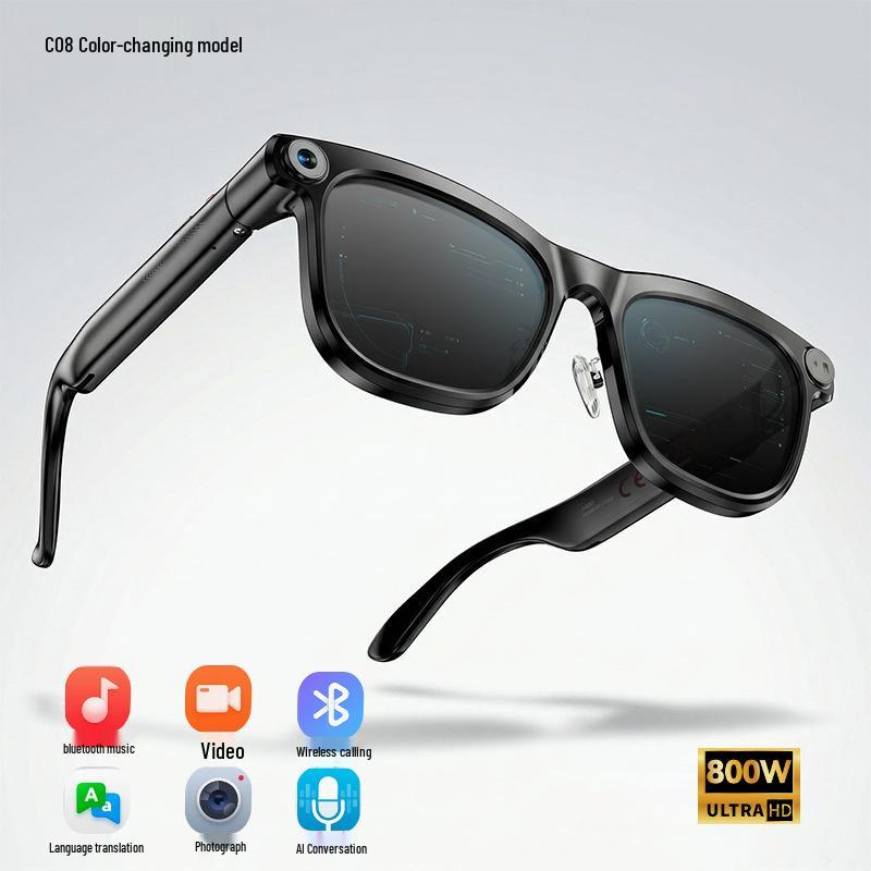 Smart Glasses with 800W Pixel HD Camera and AI Recognition