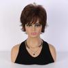 Синтетический короткий парик 25 см/10 дюймов, темно-коричневые вьющиеся волосы, модные женские парики с имитацией кожи головы