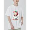Christmas T-Shirt Black Santa Claus with Sunglasses and Merry Christmas Text Holiday Party Wear