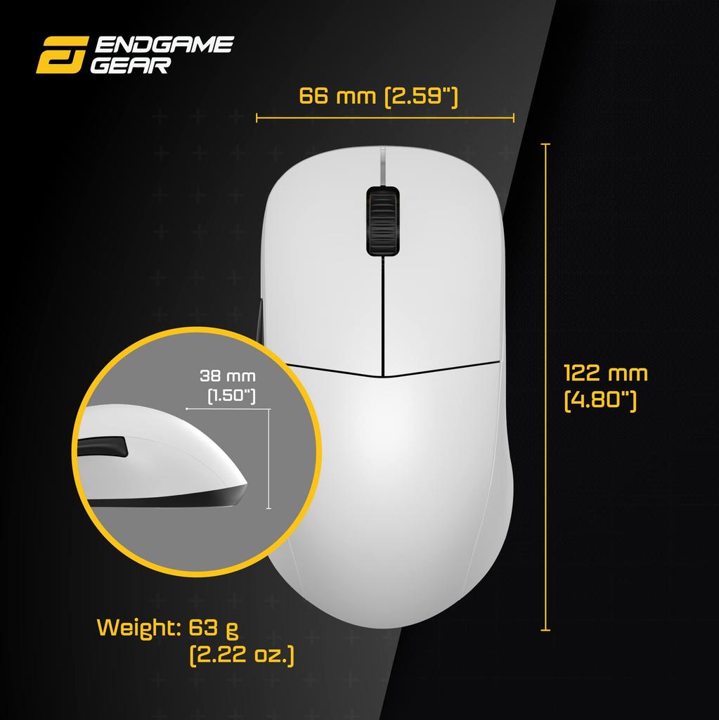 ENDGAME GEAR XM2we Wireless Gaming Mouse, White (EGG-XM2WE-WHT)